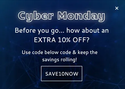 Cyber Monday Exit‑Intent Offer Popup Template