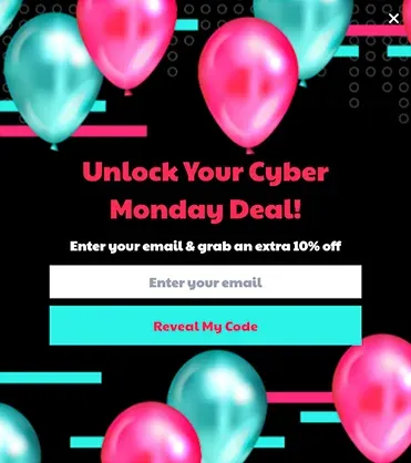 Cyber Monday Signup Deals Sidebar Popup Template